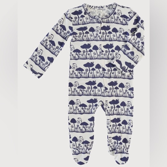 NWT Kate Quinn LONG SLEEVE ZIPPER FOOTIE | PURPLE PLUM TOADSTOOL SZ 3-6 month - Picture 2 of 4